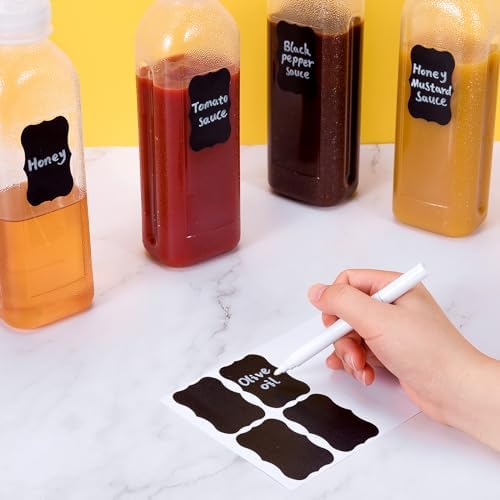 PARBEE 16oz Squeeze Bottles with Flip Top Lid 4 Pack
