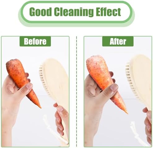 Gosknor Vegetable Brush Wooden Potato Scrubber for Kitchen Cleaning