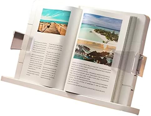 White Adjustable Book Stand for Reading and Writing