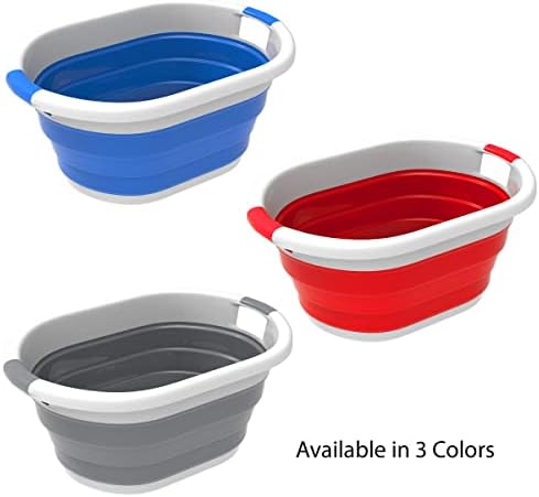 Collapsible Laundry Basket with Comfort Grip Handles - Space Saving Gray