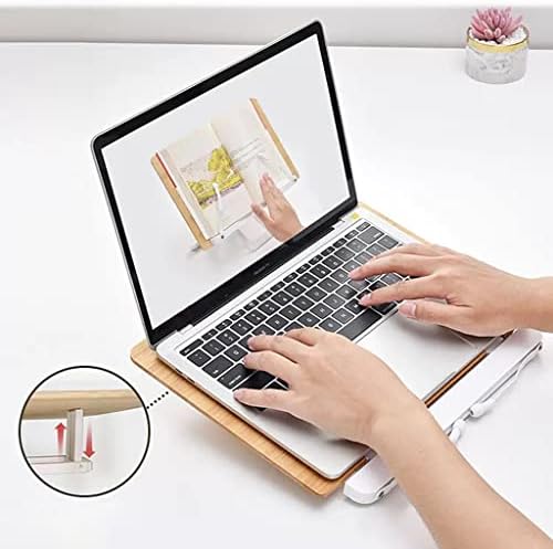 Adjustable Height Wooden Floor Stand for Books Laptops