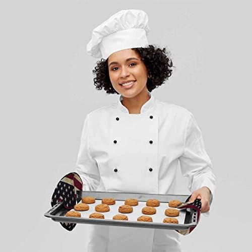 Mxocom Grunge USA Flag Oven Mitts and Pot Holders Set