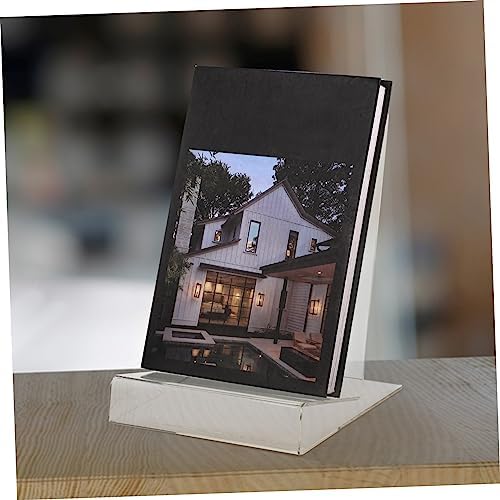 SEWACC Acrylic Book Display Stand Transparent L-Shaped Cookbook Holder
