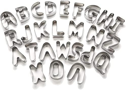 FUBARBAR 35pcs Alphabet Number Cookie Cutters Set