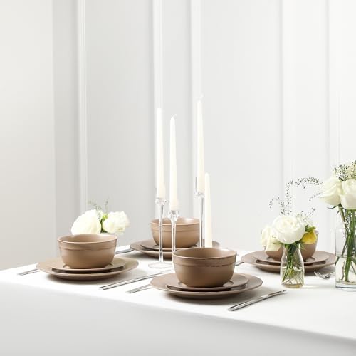 Earth Clay Hazel 12-Piece Stoneware Dinnerware Set 1