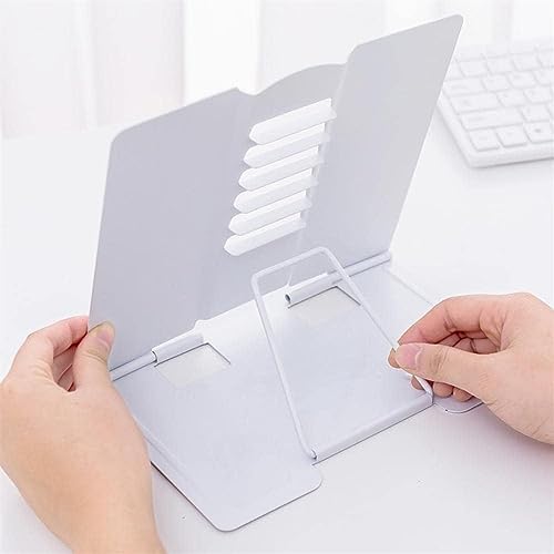 Adjustable Folding Metal Book Stand for Reading and Cooking Recipes