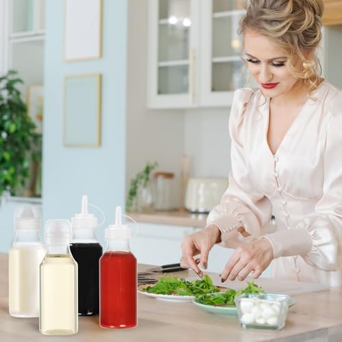 VOOCAT 8 oz Condiment Squeeze Bottles Set of 4