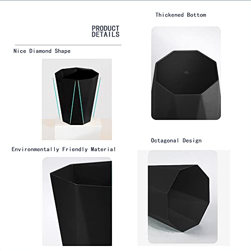 WEECRON Bathroom Trash Can 26 Gallon 2 Pack Black
