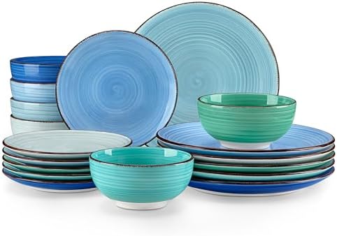 Vancasso Bonita Blue Stoneware Dinnerware Set 18 Pieces