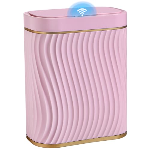 Steo Spce Automatic Touchless Trash Can 26 Gallon Gold Pink