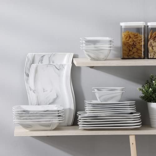 MALACASA 60-Piece Porcelain Dinnerware Set for 12