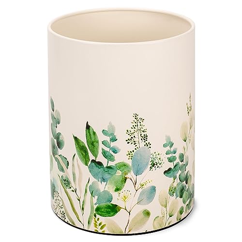 NAT AND JULES Round 95 x 8 Iron Wastebasket with Floral Design