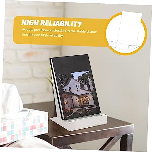 SEWACC Acrylic Book Display Stand Transparent L-Shaped Cookbook Holder