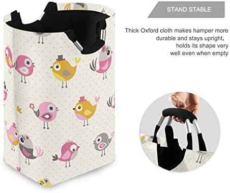 MOYYO Colorful Birds Foldable Laundry Basket