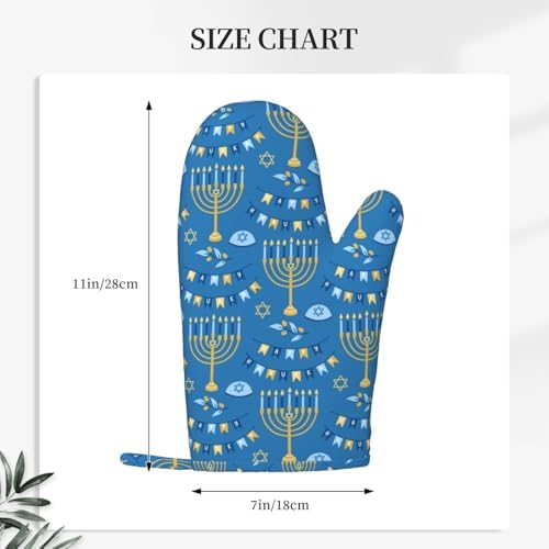 Happy Hanukkah Oven Mitts for Kitchen Use 1
