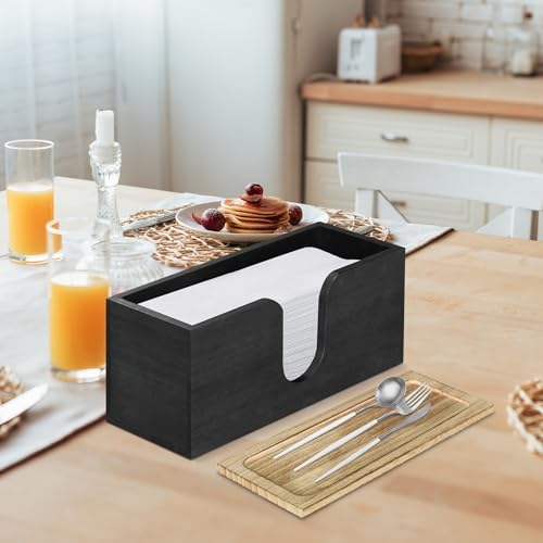 2 Pack Solid Wood Paper Towel Dispenser with Lid Wall Mount
