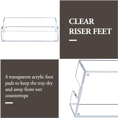 MyGift Premium Clear Acrylic Towel Tray for Vanity Countertop
