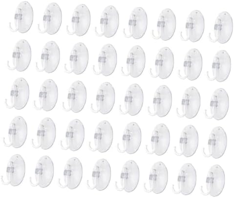 ABOOFAN 40pcs Suction Cup Hooks for Bathroom Towels Clothes Accessories