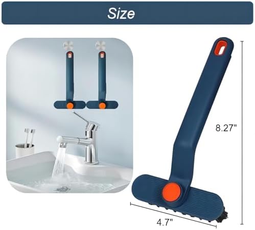 2Pcs Hard Bristle Crevice Cleaning Brush with Clip and Rotating Handle