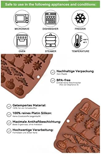 Junhcone Halloween Silicone Baking Molds 4 Colors