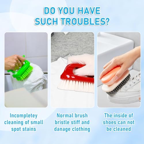 Ouligay Soft Bristle Laundry Stain Brush for Delicate Fabrics