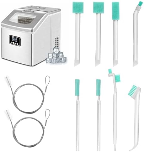 Ice Maker Cleaner Set 8pcs Crevice Brushes 2pcs Drain Pipe Brush