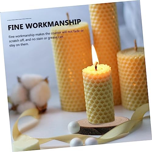 MAGICLULU 6 Pcs Scented Candle Wooden Coasters