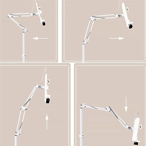 Adjustable Floor Stand Book Holder with Lamp - White