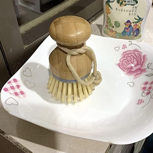 DREZUR Sicastar Mini Bamboo Dish Scrub Brush 2 Pack