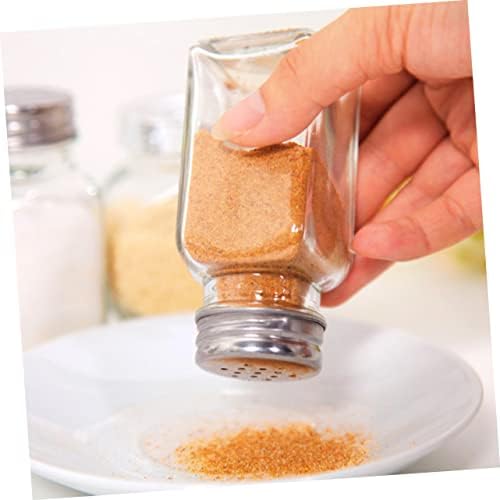 BIUDECO Square Glass Condiment Bottles with Screw Lid