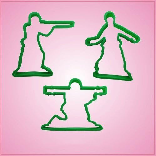 Green Army Men Cookie Cutter Set for Kids Baking