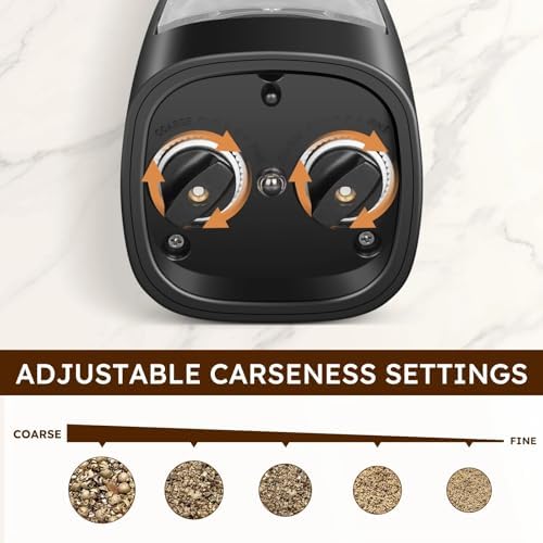 USB Rechargeable 2 in 1 Salt Pepper Grinder Set