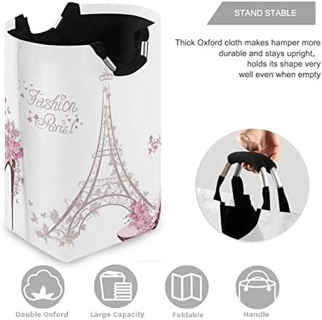 visesunny Large Capacity Laundry Hamper with Eiffel Tower Design 1