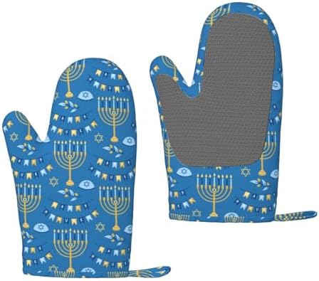 Happy Hanukkah Oven Mitts for Kitchen Use 1