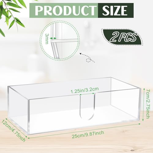 Mumufy 2 Pcs Acrylic Paper Napkins Holder