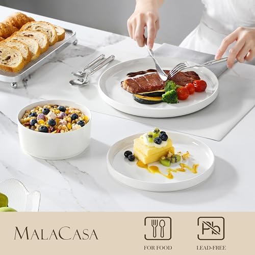 MALACASA 18Pcs LEAD-FREE Dinnerware Set for 6
