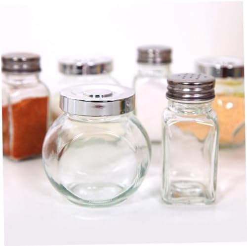 OKUMEYR Square Glass Condiment Bottles Set for Home BBQ