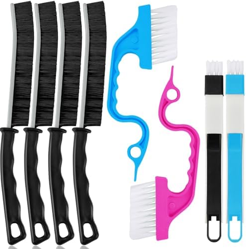 Pinsit 4Pcs Crevice Cleaning Brush Set with Hooks for Kitchen and Bathroom