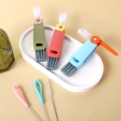 3Pcs 3 in 1 Cup Lid Cleaning Brush Set with Straw Cleaner