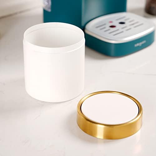 Mini Trash Can with Lid 15L White