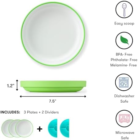 Omie Easy Scoop Plates for Kids Green