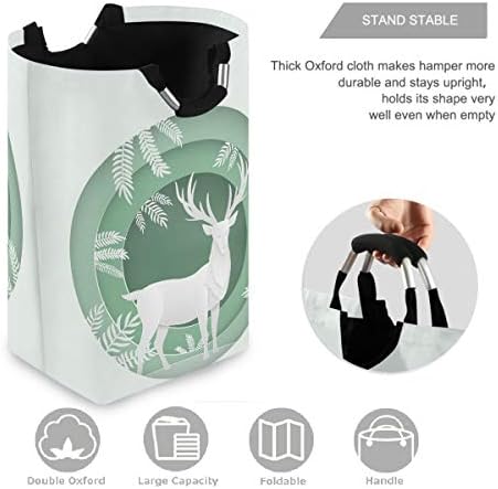visesunny Collapsible Reindeer Laundry Basket with Handle