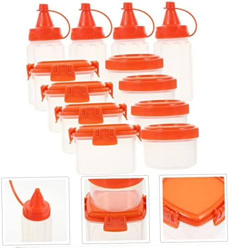 Homoyoyo 12pcs Mini Condiment Bottles Set - Reusable for Travel and Meal Prep