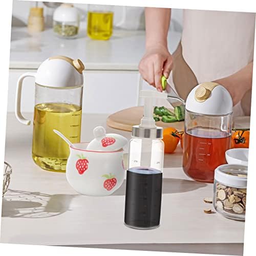KICHOUSE 300ml Glass Condiment Squeeze Bottle