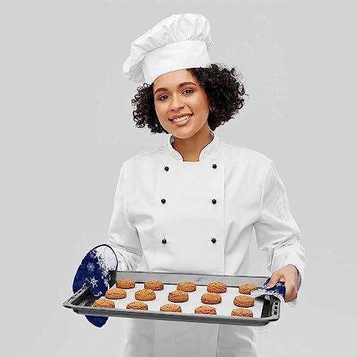 Mxocom Winter Blue Snowflake Oven Mitts Set