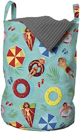 Ambesonne Pool Party Laundry Bag - 13x19 Multicolor