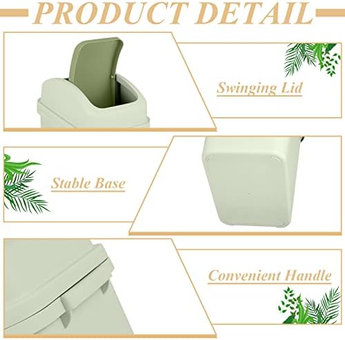 Sumind 2 Pcs Bathroom Trash Can with Swing Lid