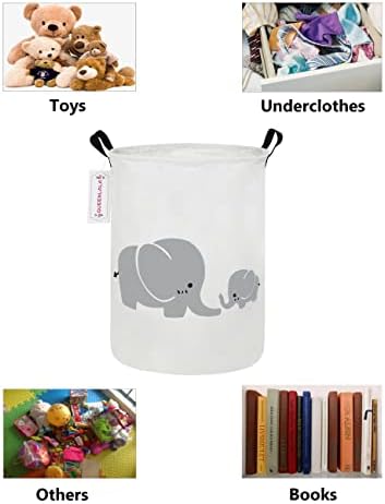 QUEENLALA Collapsible Laundry Basket with Elephant Design
