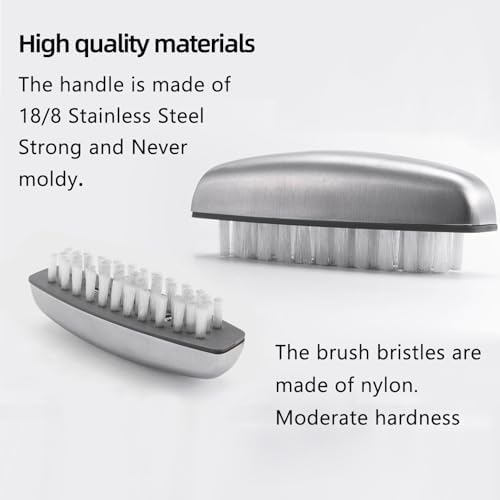 Multipurpose Brush Set 2-Pack Stainless Steel Grip for Vegetables and Nails