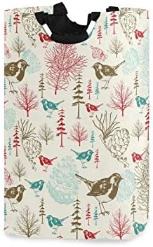Susiyo Winter Birds Foldable Laundry Basket